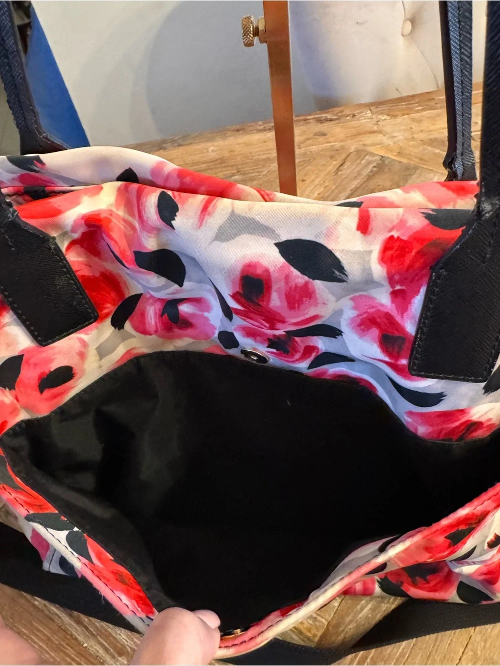 Kate Spade  Red Pink Floral Tote or Baby Bag